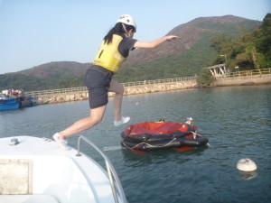 female jump to raft